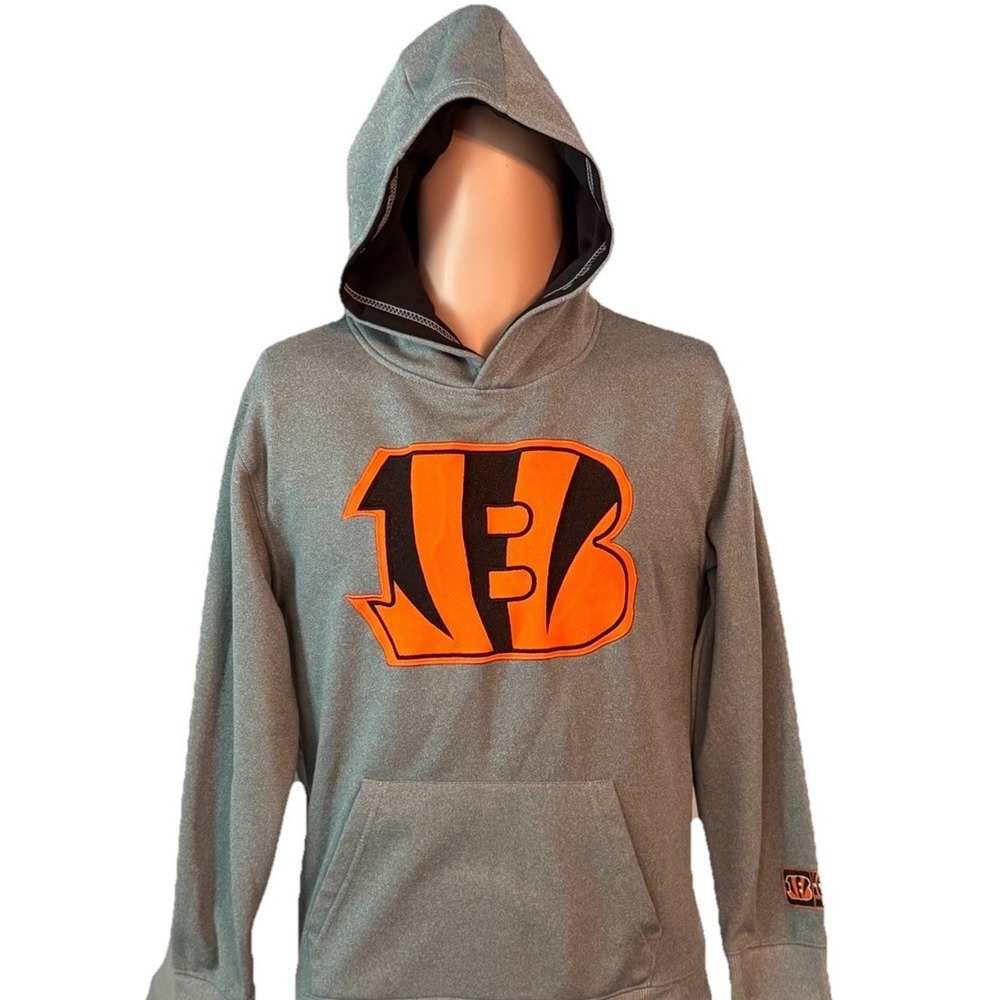 Cincinnati Bengals Hoodie Youth Size Large 14-16 Gray NFL Pullover